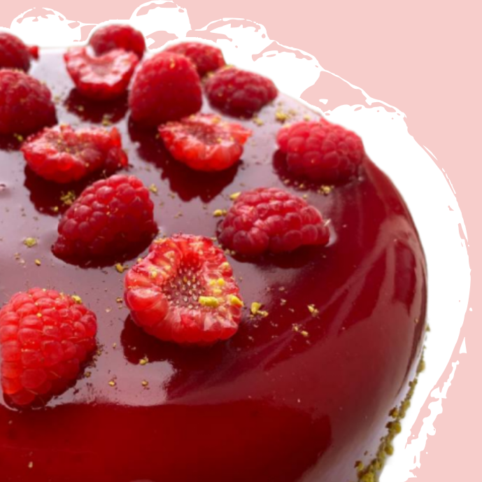 Vegan Pistachio with Raspberry Cake
